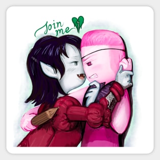 "Join me" - Vamp world Marceline (the Star) and Bonnibel, Adventure Time / Fionna and Cake fan art Sticker